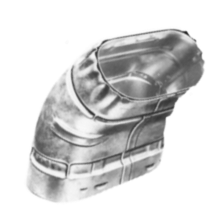4" OVAL STANDARD ELBOW 45DEGREE